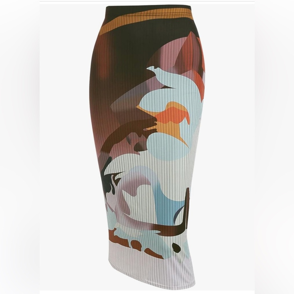Zaful Printed Stretch Bodycon Skirt Size S NWT